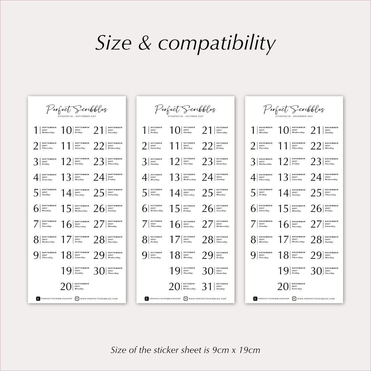 2027 Dated Minimal Planner & Journal Stickers
