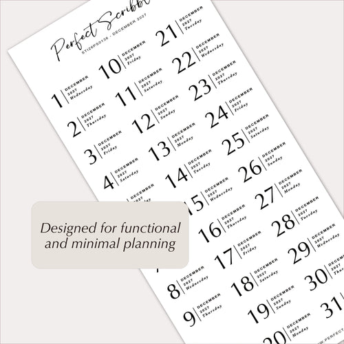 2027 Dated Minimal Planner & Journal Stickers
