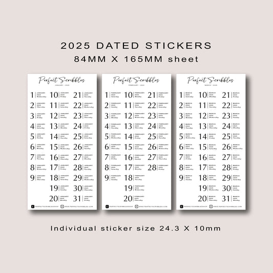 Minimal 2024 Dated Transparent Matte Stickers