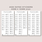 Minimal 2026 Dated Planner Stickers