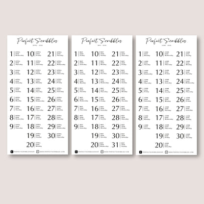 Minimal 2026 Dated Planner Stickers