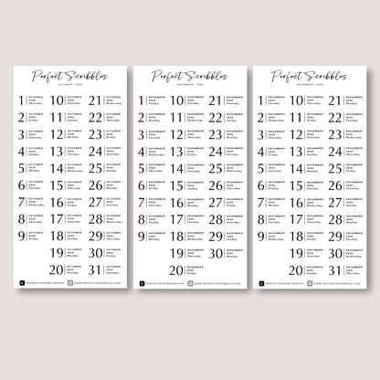 Minimal 2026 Dated Planner Stickers