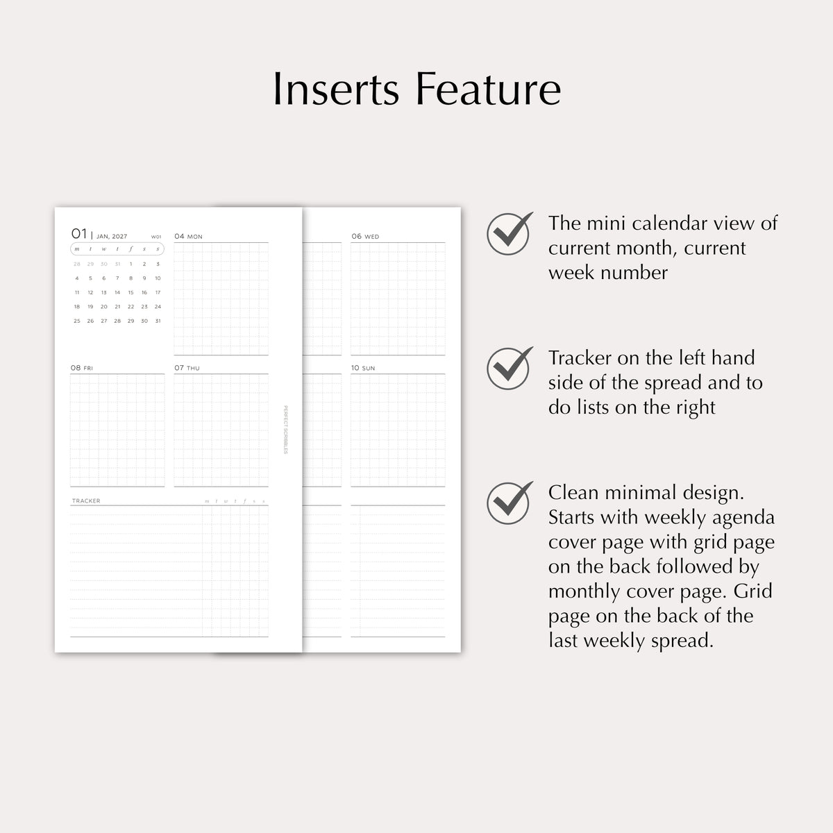 2027 Weekly Agenda Planner Inserts | Tracker | Dated Ring Planner Refill