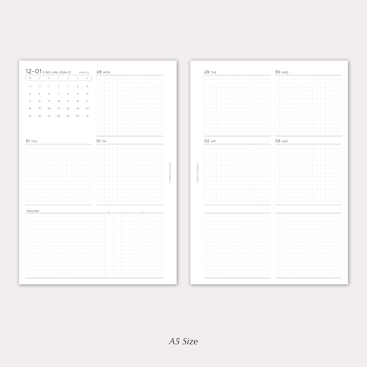 2027 Weekly Agenda Planner Inserts | Tracker | Dated Ring Planner Refill