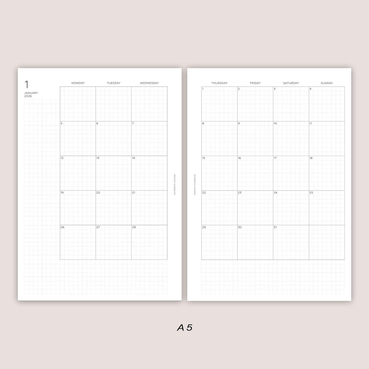 2026 DATED Monthly Planner Inserts | PRINTED