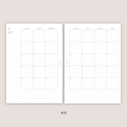 2026 DATED Monthly Planner Inserts | PRINTED