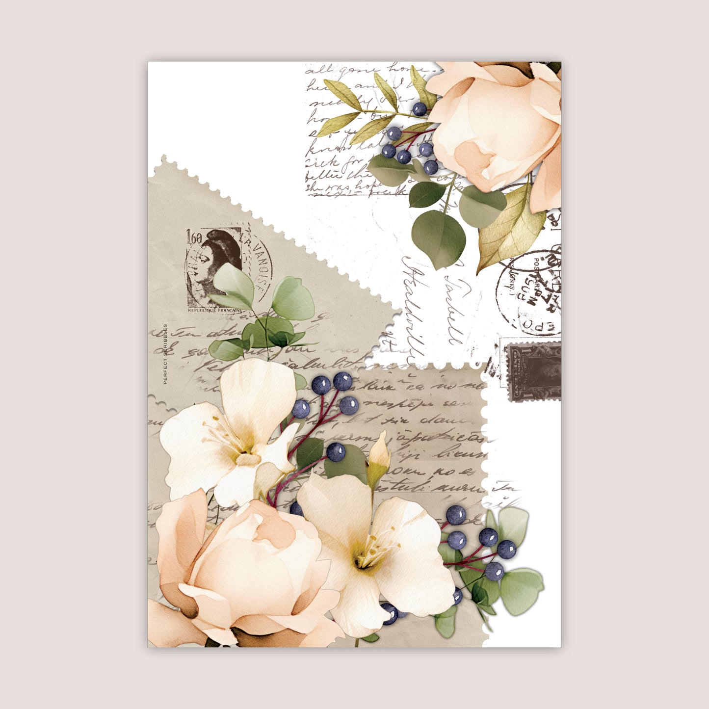 Florals and old letters dashboard | DIGITAL DOWNLOAD