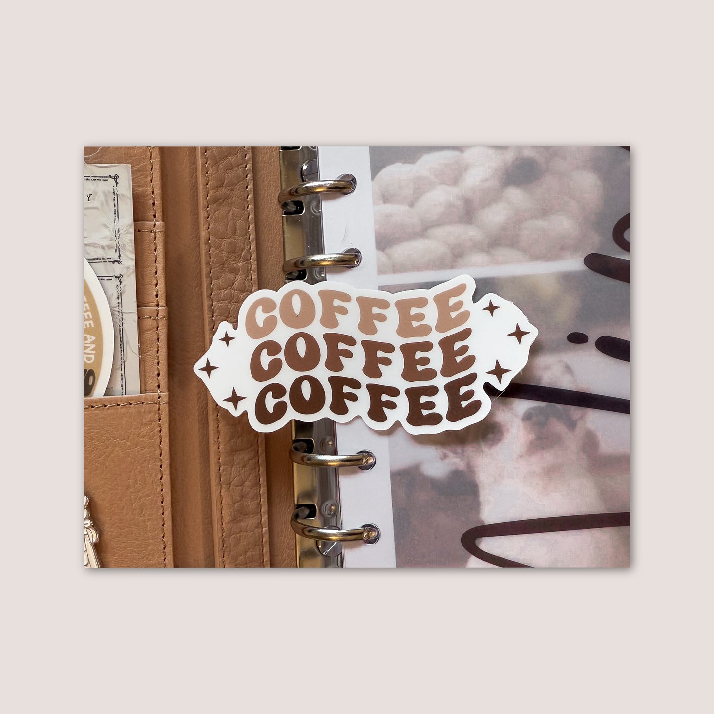 Matte vinyl die cut sticker | Coffee, coffee, coffee...