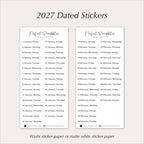 2027 Dated Typewriter Font Planner & Journal Stickers