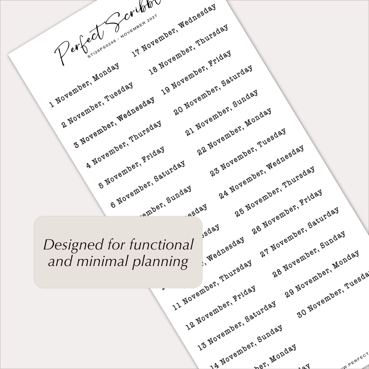 2027 Dated Typewriter Font Planner & Journal Stickers