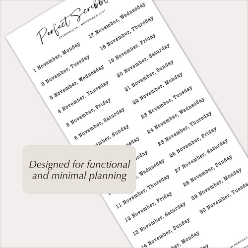 2027 Dated Typewriter Font Planner & Journal Stickers