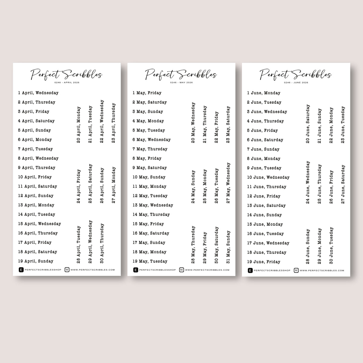 Typewriter Font 2026 Dated Planner Stickers