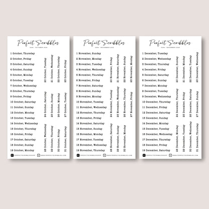 Typewriter Font 2026 Dated Planner Stickers