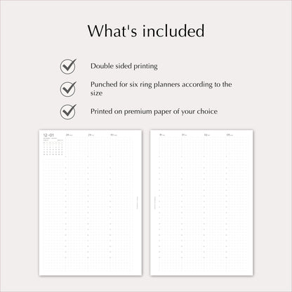 2027 Weekly Agenda Planner Inserts | Vertical | Dated Ring Planner Refill