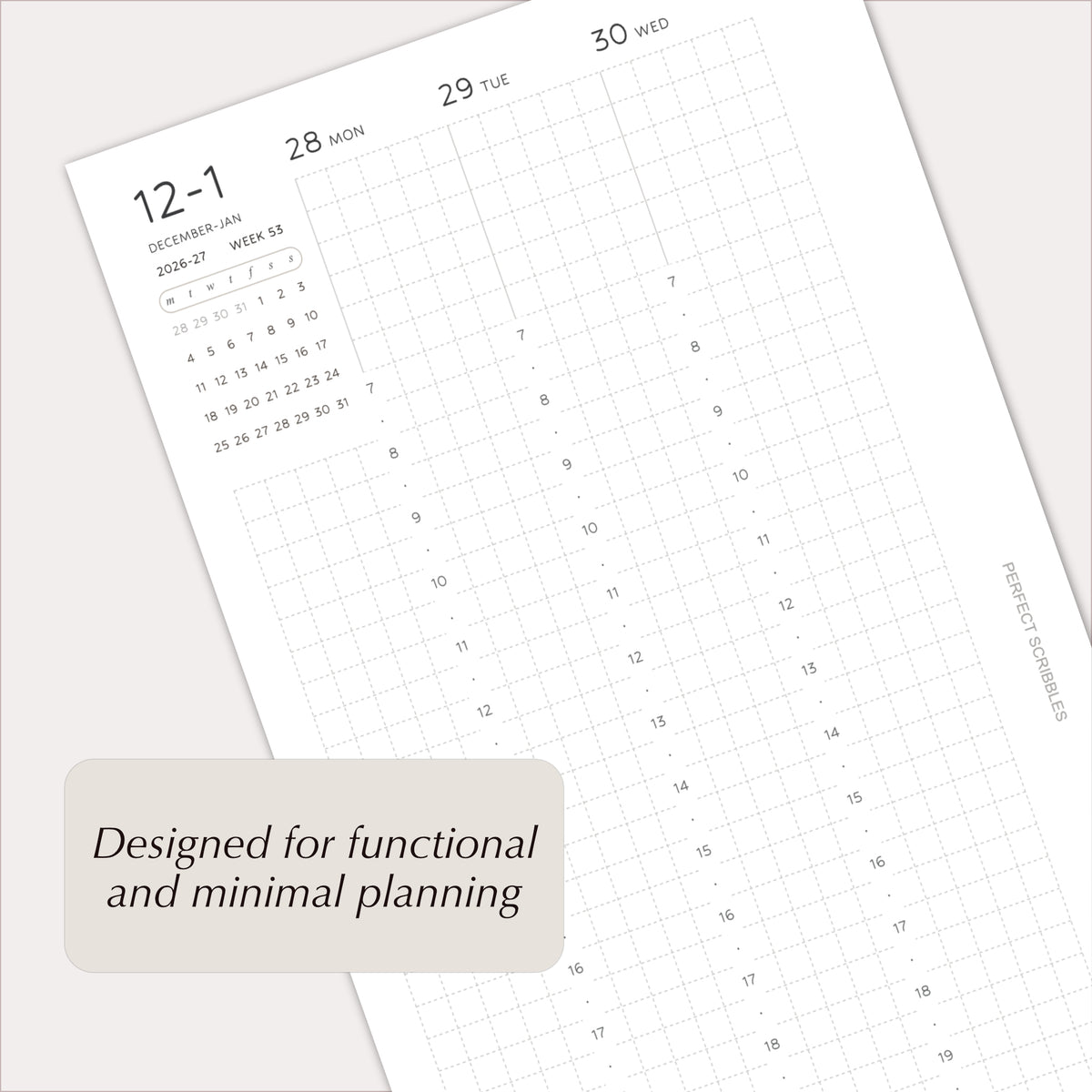 2027 Weekly Agenda Planner Inserts | Vertical | Dated Ring Planner Refill