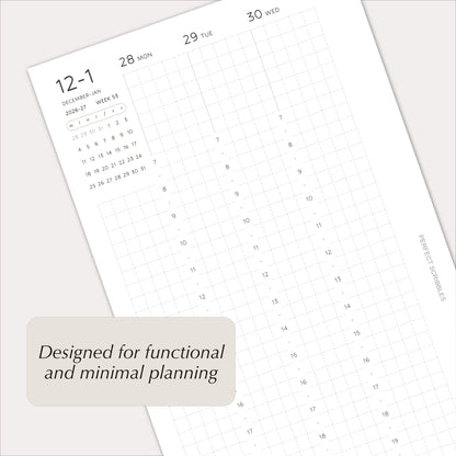 2027 Weekly Agenda Planner Inserts | Vertical | Dated Ring Planner Refill
