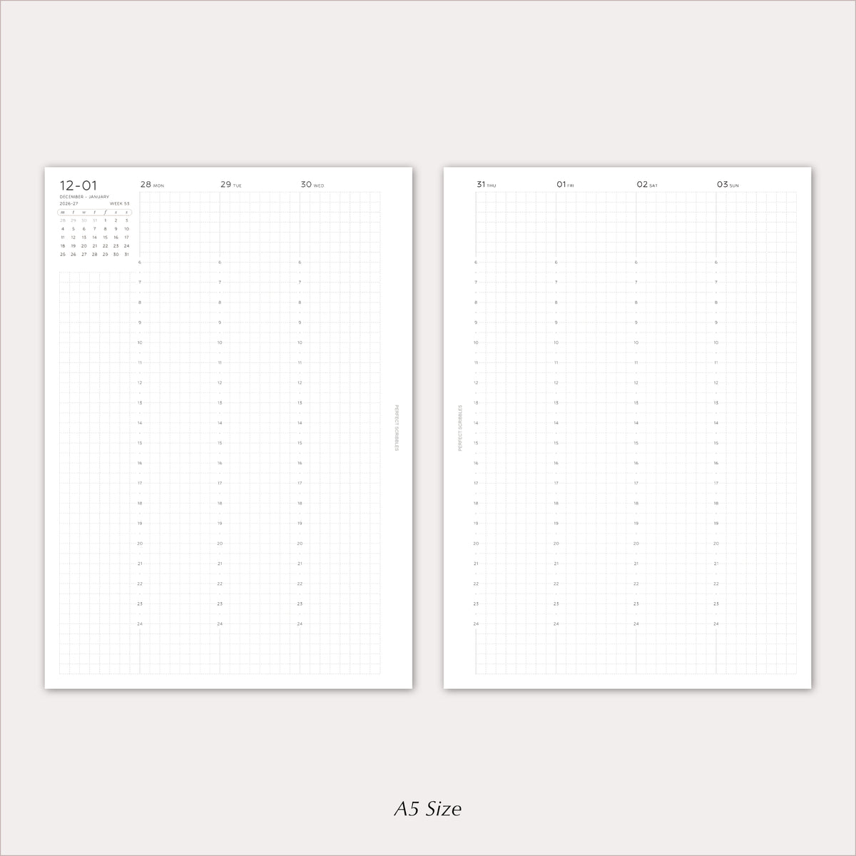 2027 Weekly Agenda Planner Inserts | Vertical | Dated Ring Planner Refill
