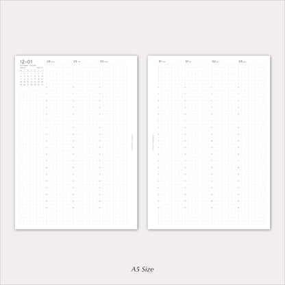 2027 Weekly Agenda Planner Inserts | Vertical | Dated Ring Planner Refill