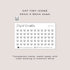 CAT tiny icon planner stickers | Minimal | Credit card size sheet