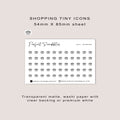 SHOPPING tiny icon planner stickers | Minimal | Credit card size sheet