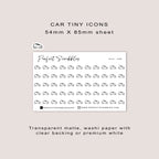 CAR tiny icon planner stickers | Minimal | Credit card size sheet
