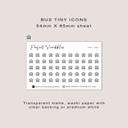 BUS tiny icon planner stickers | Minimal | Credit card size sheet