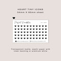 HEART tiny icon planner stickers | Minimal | Credit card size sheet