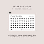 HEART tiny icon planner stickers | Minimal | Credit card size sheet