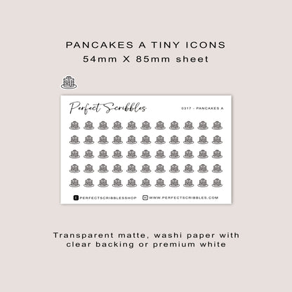 PANCAKES A tiny icon planner stickers | Minimal | Credit card size sheet
