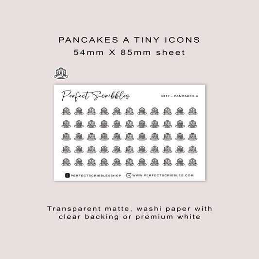 PANCAKES A tiny icon planner stickers | Minimal | Credit card size sheet