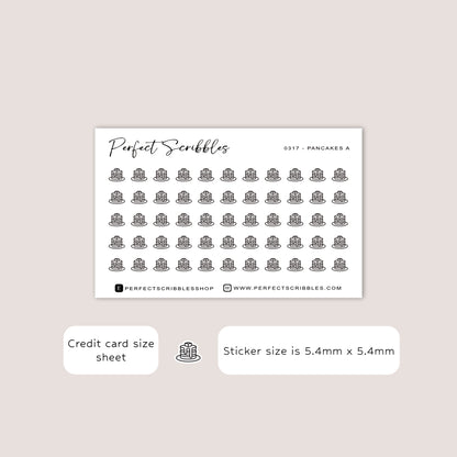 PANCAKES A tiny icon planner stickers | Minimal | Credit card size sheet