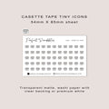 CASETTE TAPE tiny icon planner stickers | Minimal | Credit card size sheet