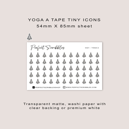 YOGA A tiny icon planner stickers | Minimal | Credit card size sheet