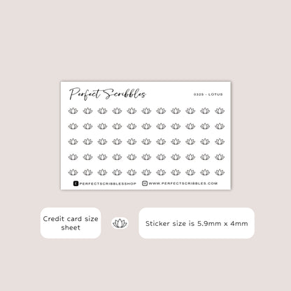 LOTUS tiny icon planner stickers | Minimal | Credit card size sheet