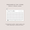 PANCAKES B tiny icon planner stickers | Minimal | Credit card size sheet
