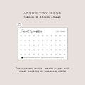 ARROW tiny icon planner stickers | Minimal | Credit card size sheet