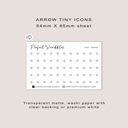 ARROW tiny icon planner stickers | Minimal | Credit card size sheet