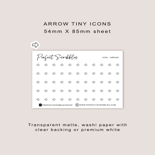 ARROW tiny icon planner stickers | Minimal | Credit card size sheet