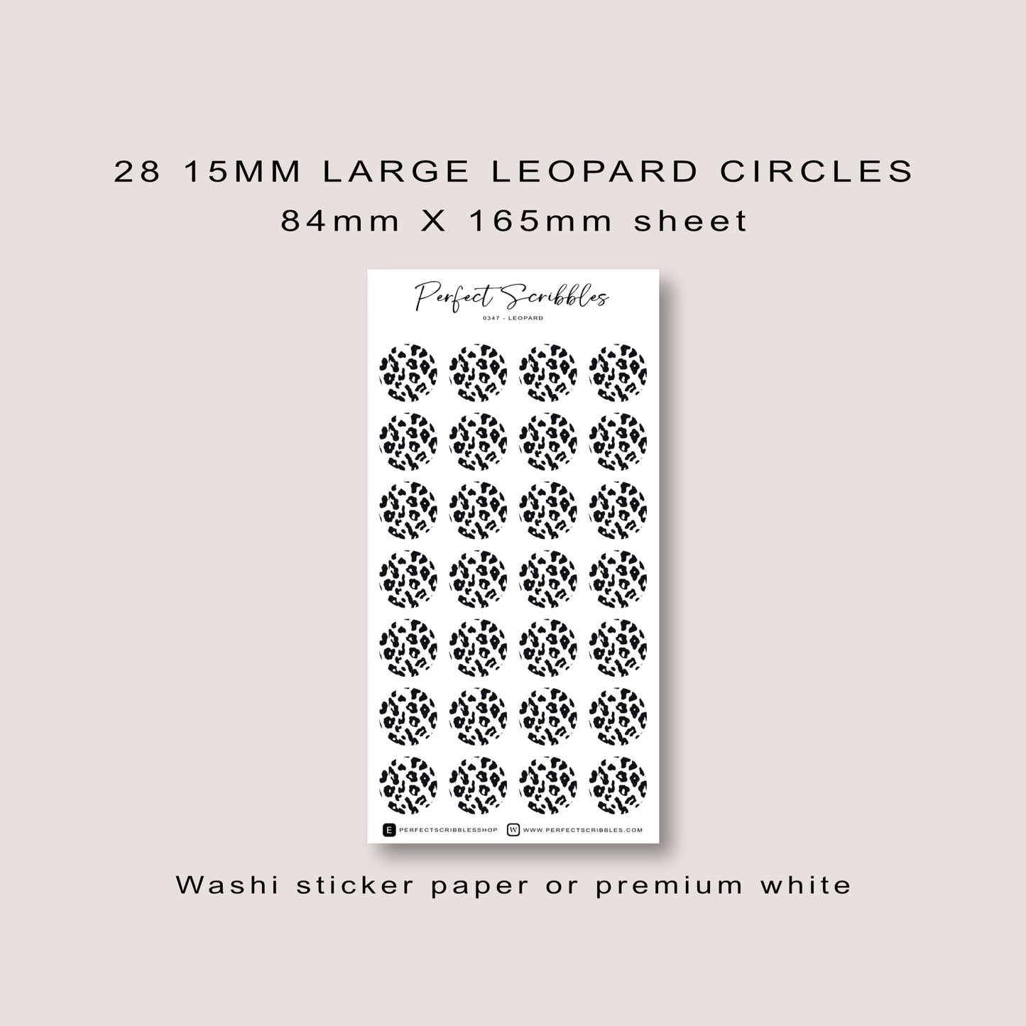 Large Leopard Pattern Circle Shape Journaling Sticker