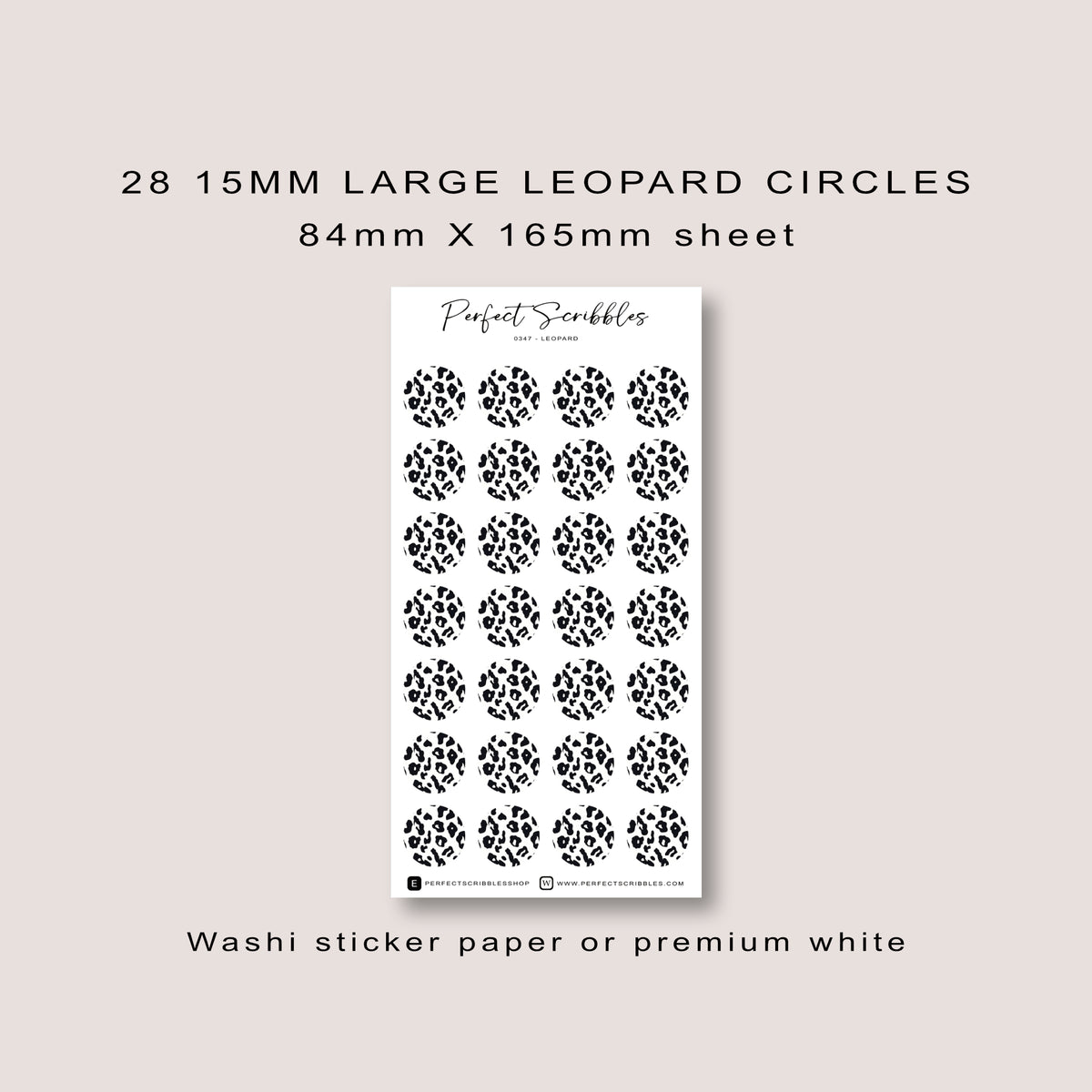 Large Leopard Pattern Circle Shape Journaling Sticker