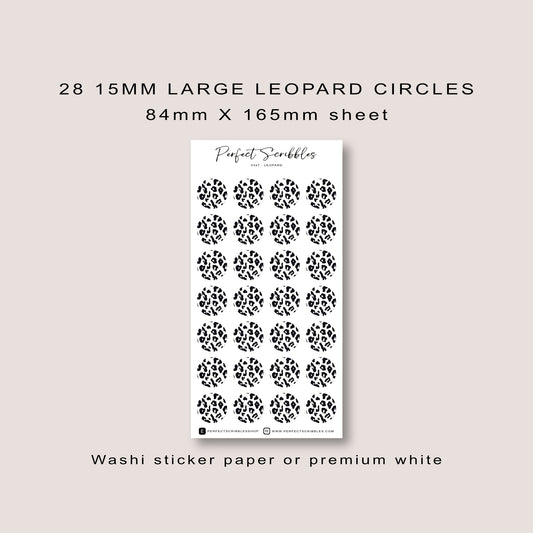 Large Leopard Pattern Circle Shape Journaling Sticker