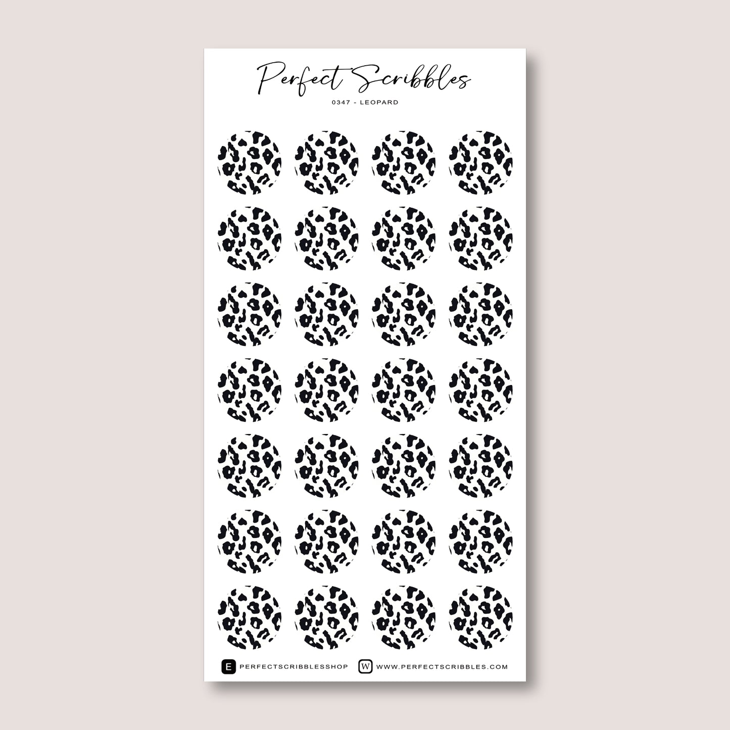 Large Leopard Pattern Circle Shape Journaling Sticker