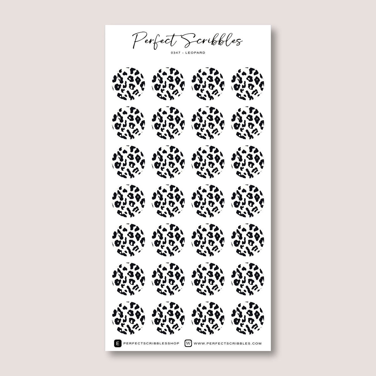 Large Leopard Pattern Circle Shape Journaling Sticker
