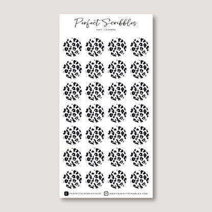 Large Leopard Pattern Circle Shape Journaling Sticker