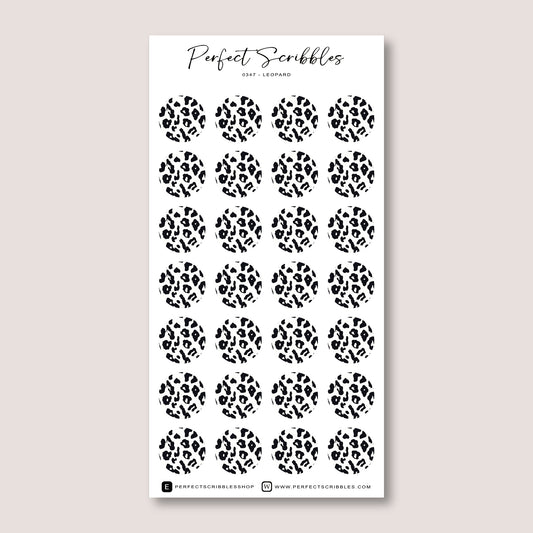 Large Leopard Pattern Circle Shape Journaling Sticker