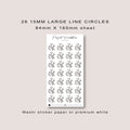 Large Circle Shaped Journaling Sticker in Lines Pattern