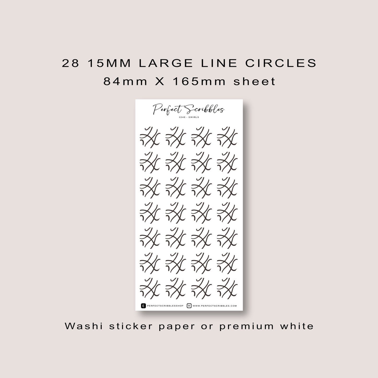 Large Circle Shaped Journaling Sticker in Lines Pattern