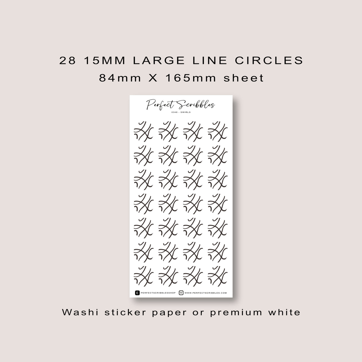 Large Circle Shaped Journaling Sticker in Lines Pattern