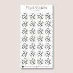 Large Circle Shaped Journaling Sticker in Lines Pattern
