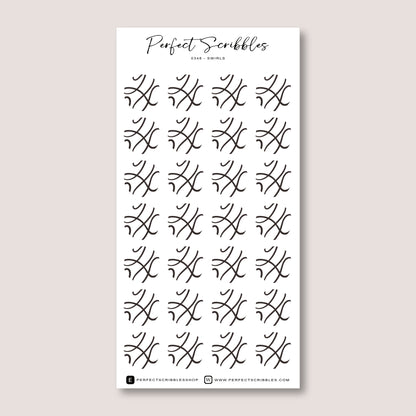 Large Circle Shaped Journaling Sticker in Lines Pattern